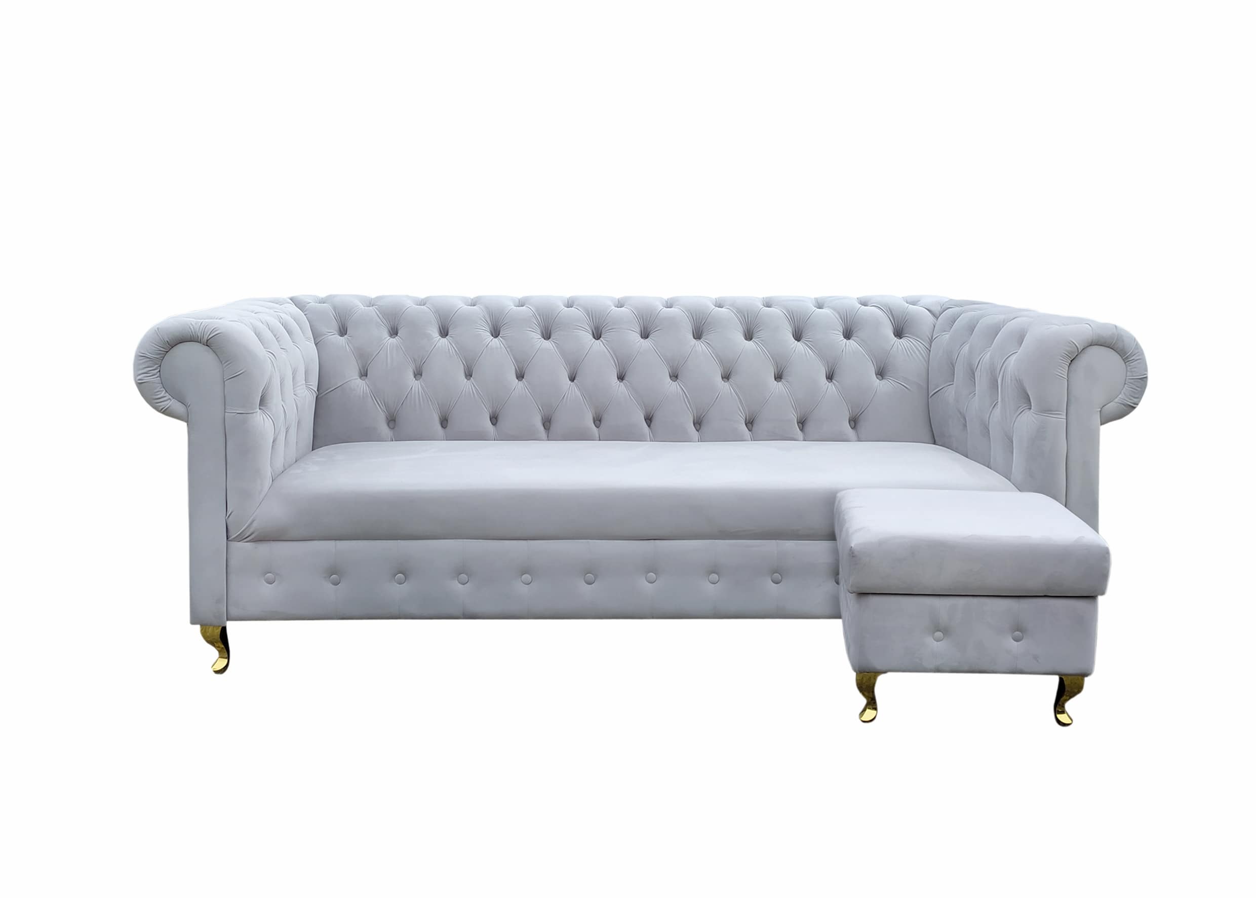 Sofa z pufą Chesterfield